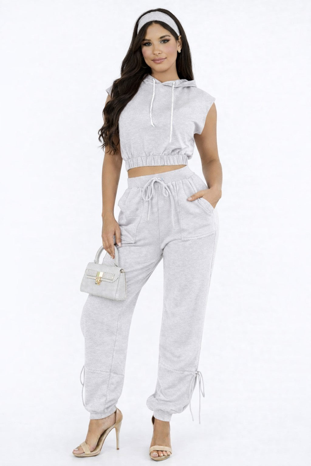 Rhinestone Hoodie With Pant