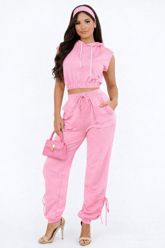 Rhinestone Hoodie With Pant