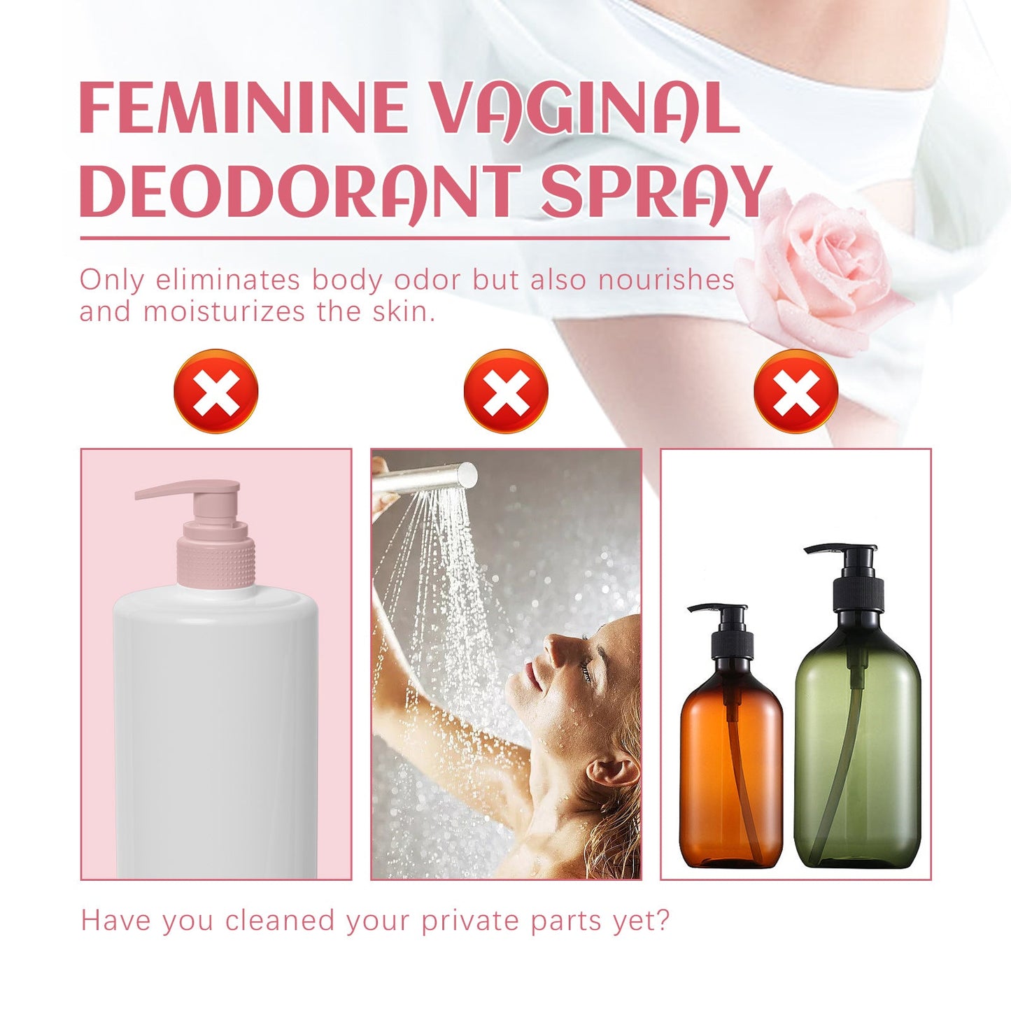 Female Body Care Spray, Relieve Itching Discomfort Gentle Cleaning Odors Body Care