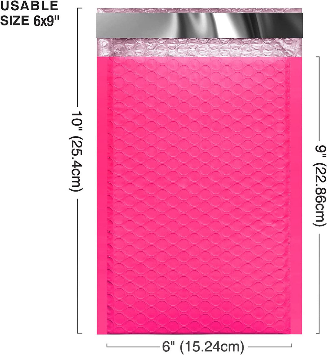 6x10 Bubble Mailer  #0 | Usable Size 6x9"| Hot Pink