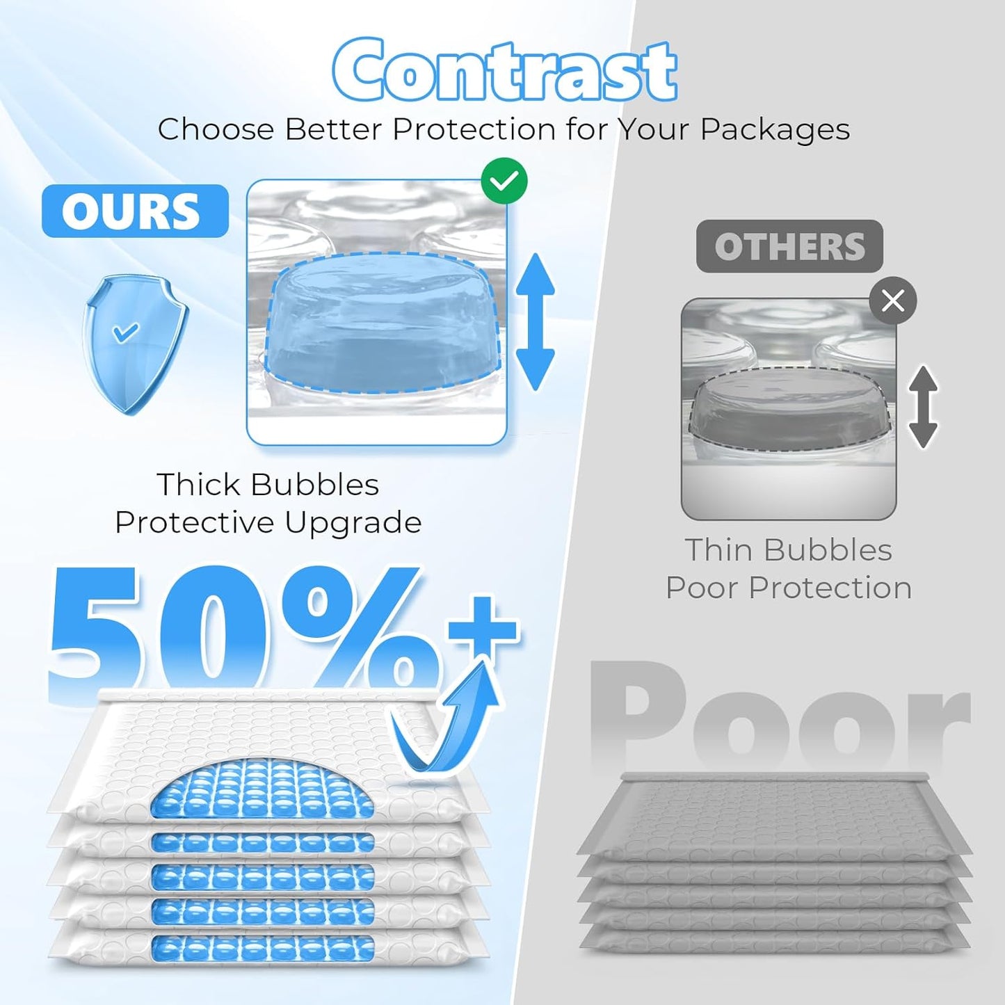 11.26x16 Inch Bubble Mailer | Usable Size 11.26x15"with 1/7" Thickened 250pack