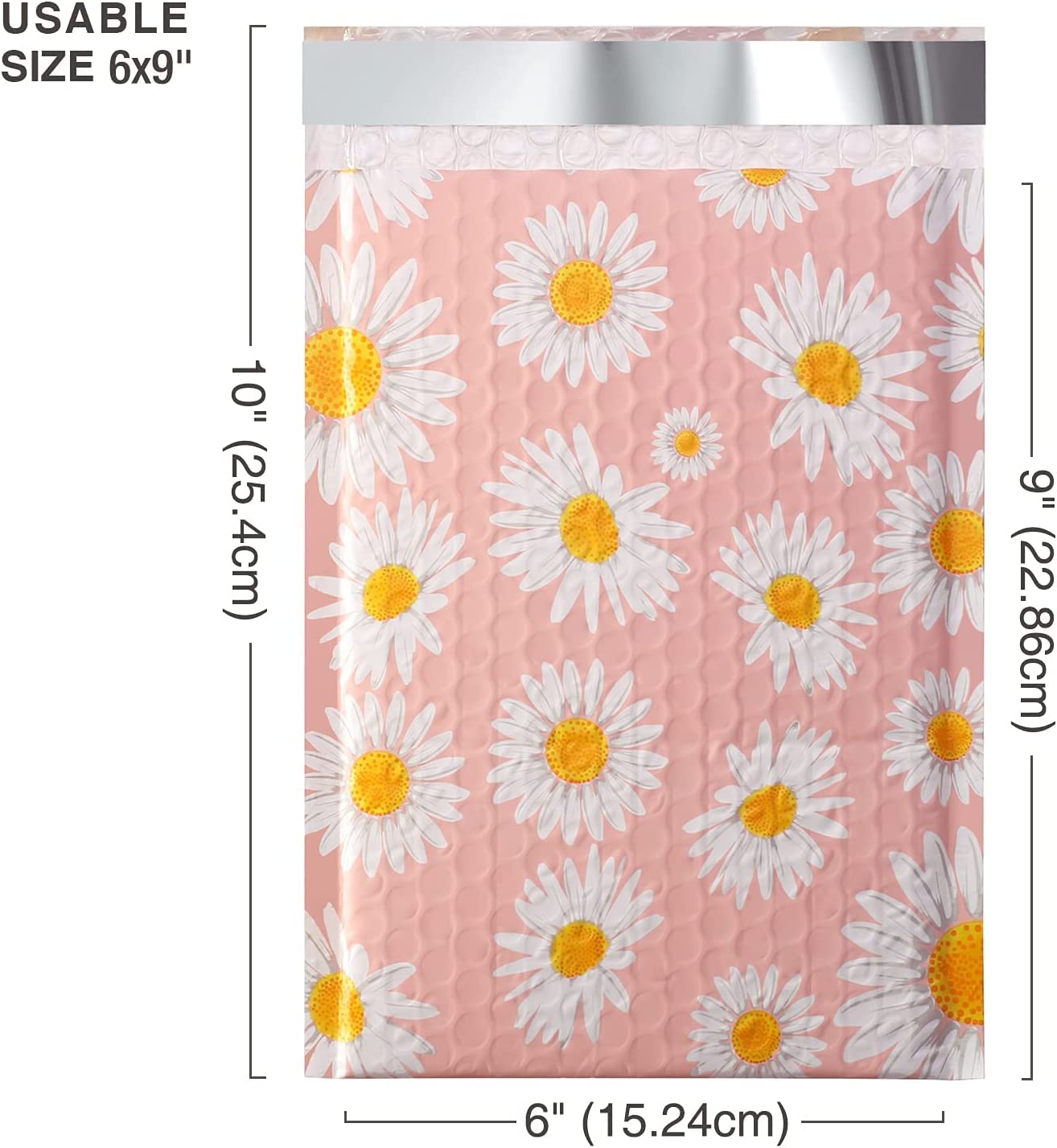 6x10 Inch Color Printing Bubble | Usable Size 6x9" | Mailers Daisy