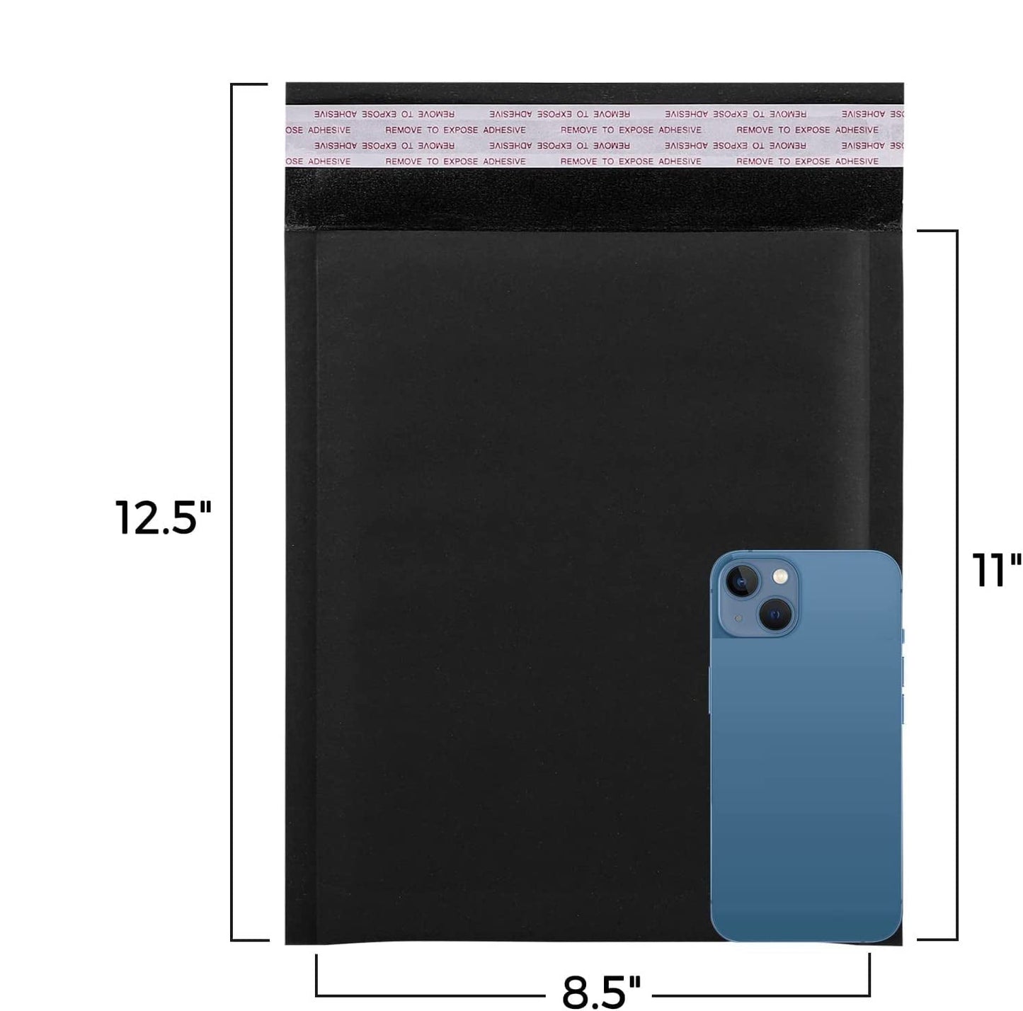 8.5x12 Kraft Bubble Mailer Padded Envelope #2 | Usable Size 8.5x11"| Black
