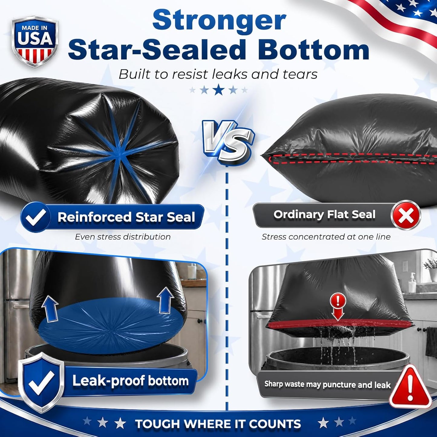 40-45 Gallon Trash Bags 1.2Mil 100 Count Wholesale
