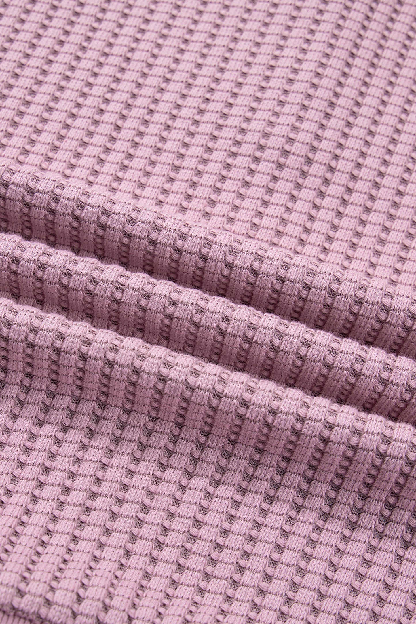 Solid Textured Knit Snap Button Collar Top