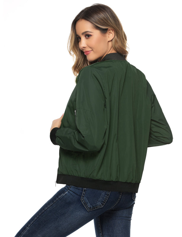 Ladies Casual Fashion Zip Jacket Jacket