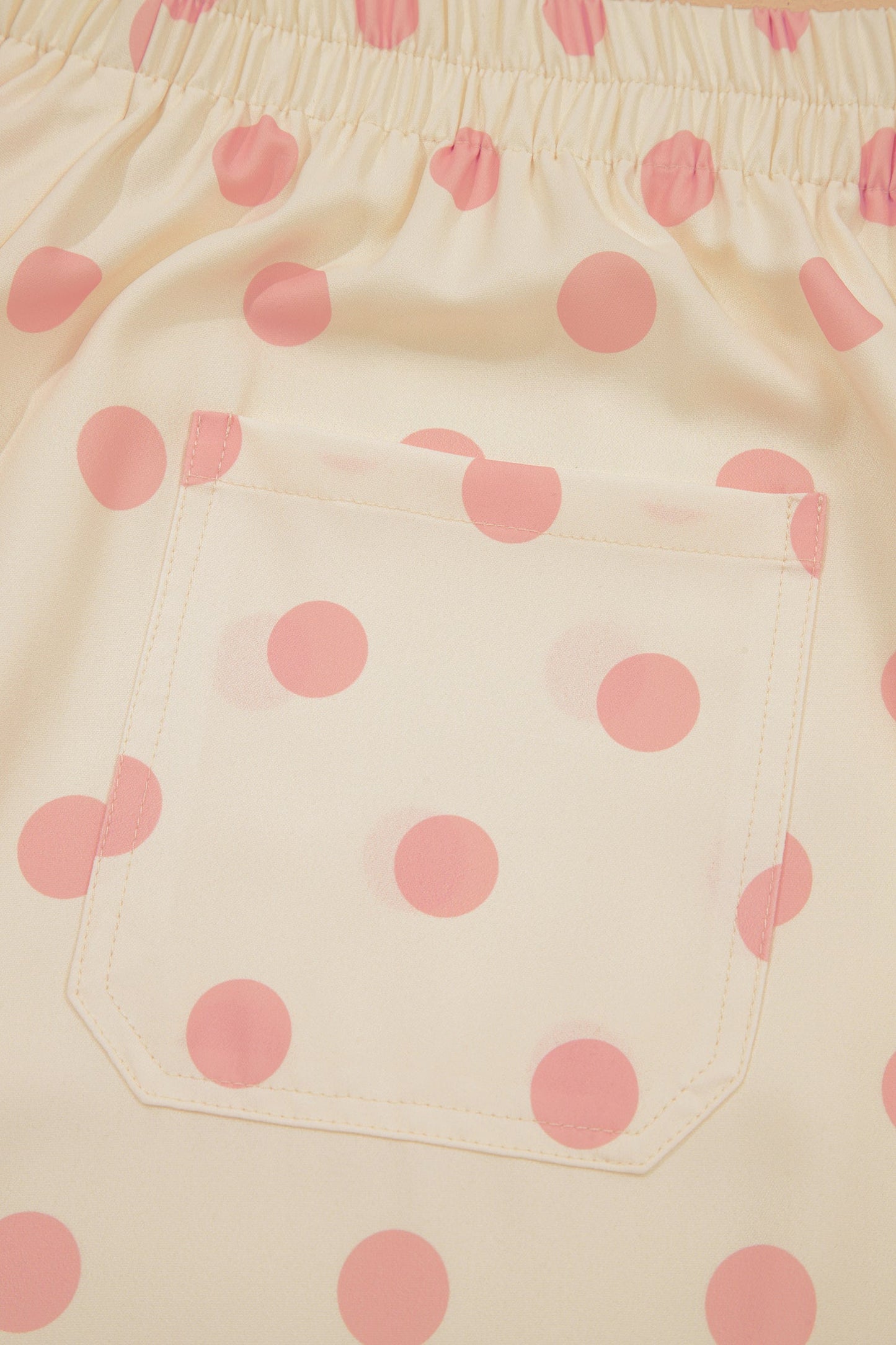 Polka Dot Patch Pocket Wide Leg Pants