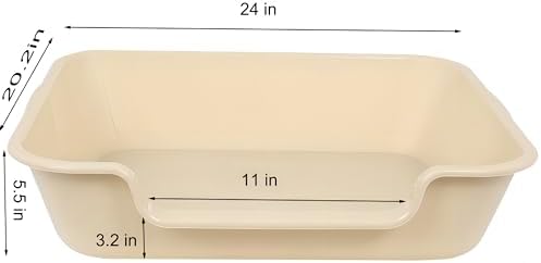 Extra Large Low Entry ABS Cat Litter Box, 2 Pack