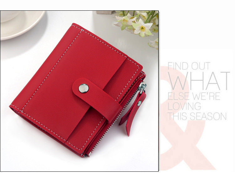 Clutch three fold buckle coin purse
