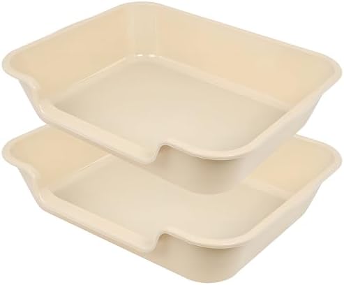 Extra Large Low Entry ABS Cat Litter Box, 2 Pack