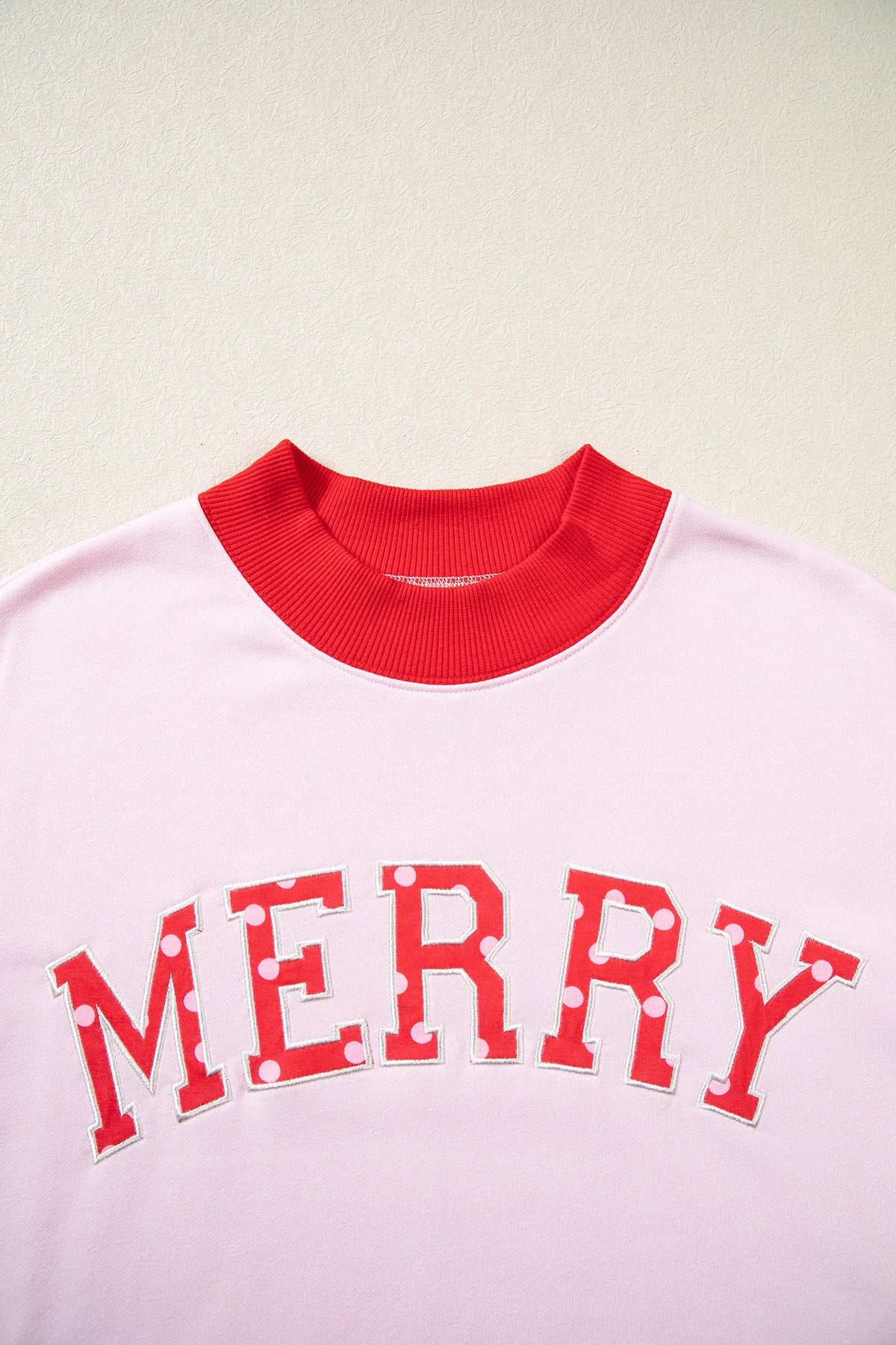 COWBOY/MERRY Polka Dot Letter Print Sweatshirt
