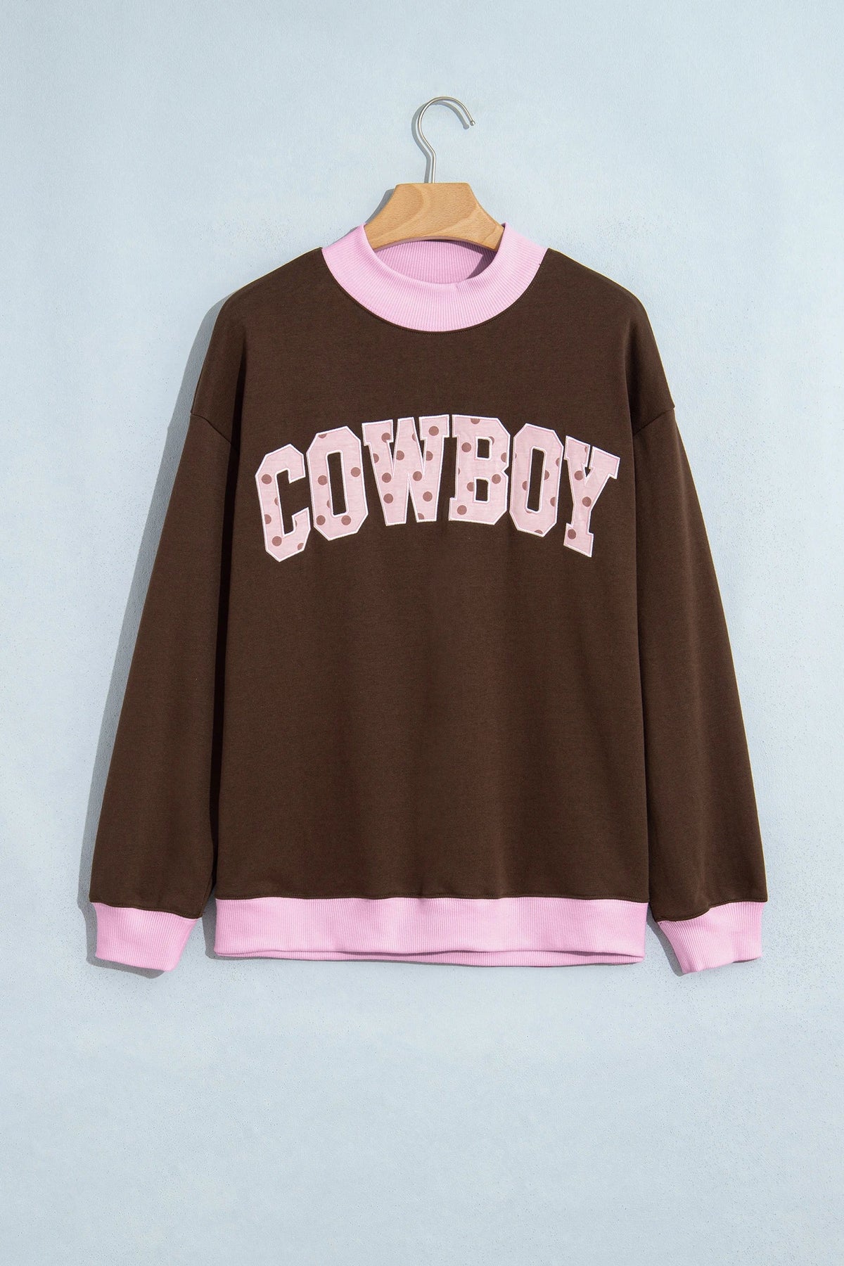 COWBOY/MERRY Polka Dot Letter Print Sweatshirt
