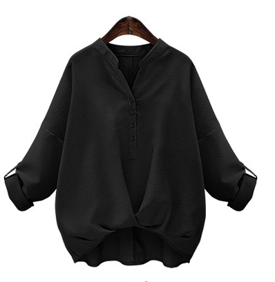 Cotton Stand Collar Blouse
