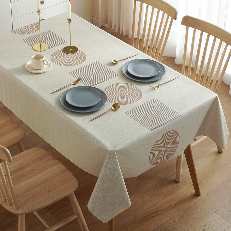 Printed Check Thickened Round Table Wash Free