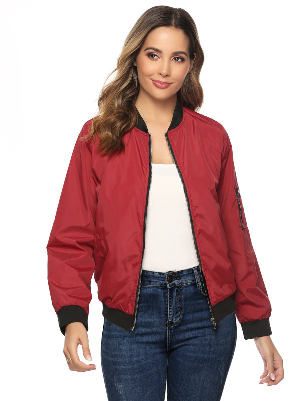 Ladies Casual Fashion Zip Jacket Jacket