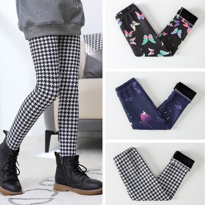 Basic Fleece-lined Extra-thick Childrens Leggings