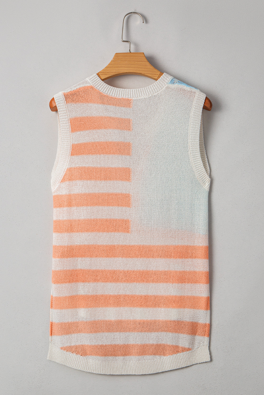 USA Flag Notch Neck Sleeveless Sweater Top