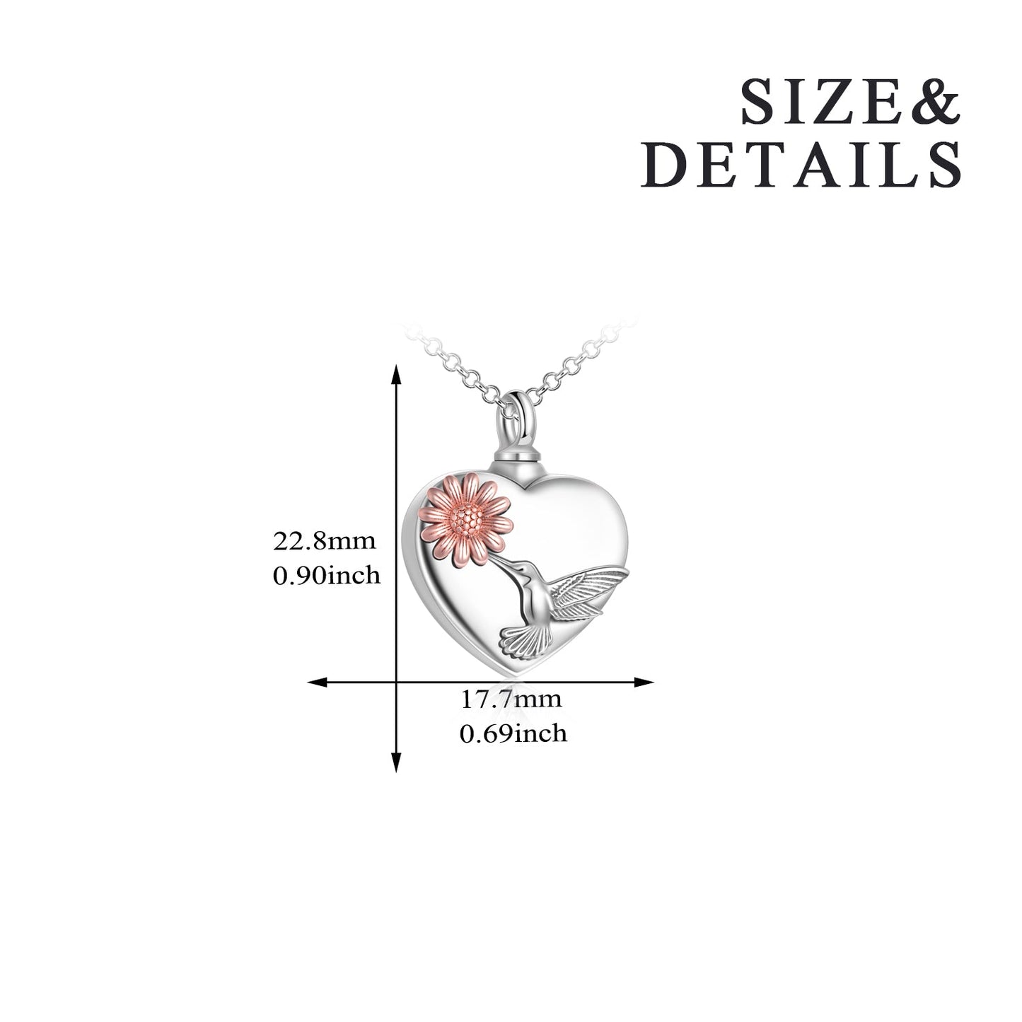 Hummingbirds Necklace Sterling Silver Sunflower Memorial Necklace Jewellery