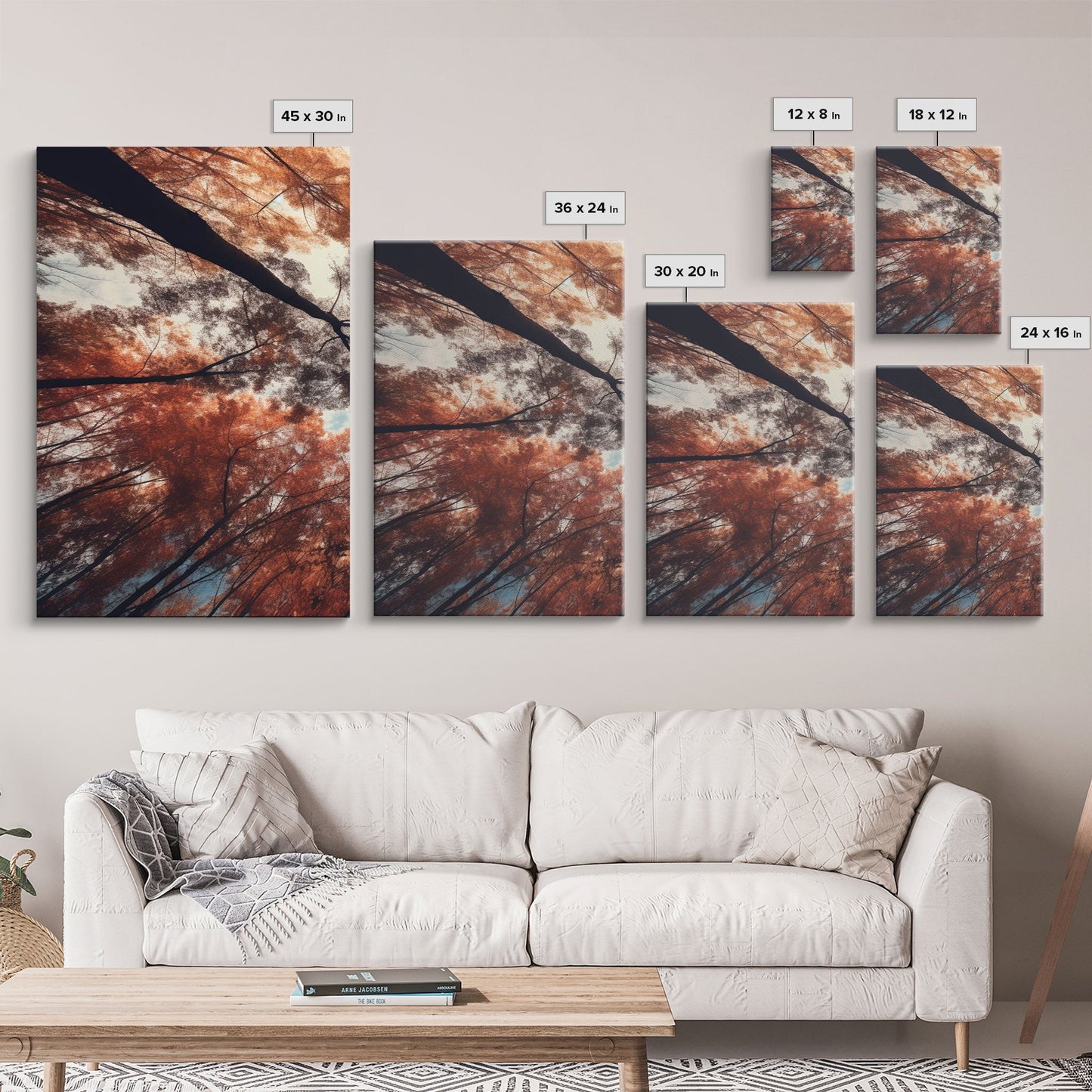 Trees Wall Art, Fall Art Print, Nature Print, Canvas Print, Wall Art, 3 Piece Wall Art, Farmhouse Wall Decor, Living Room Art, Office Prints