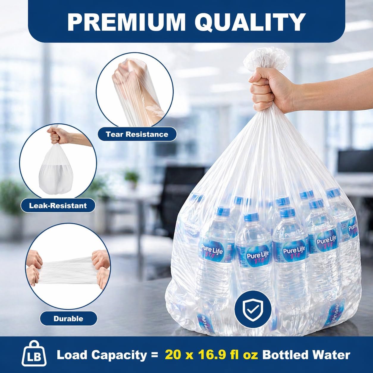 4 Gallon Trash Bags 2000 Count 0.48Mil Wholesale