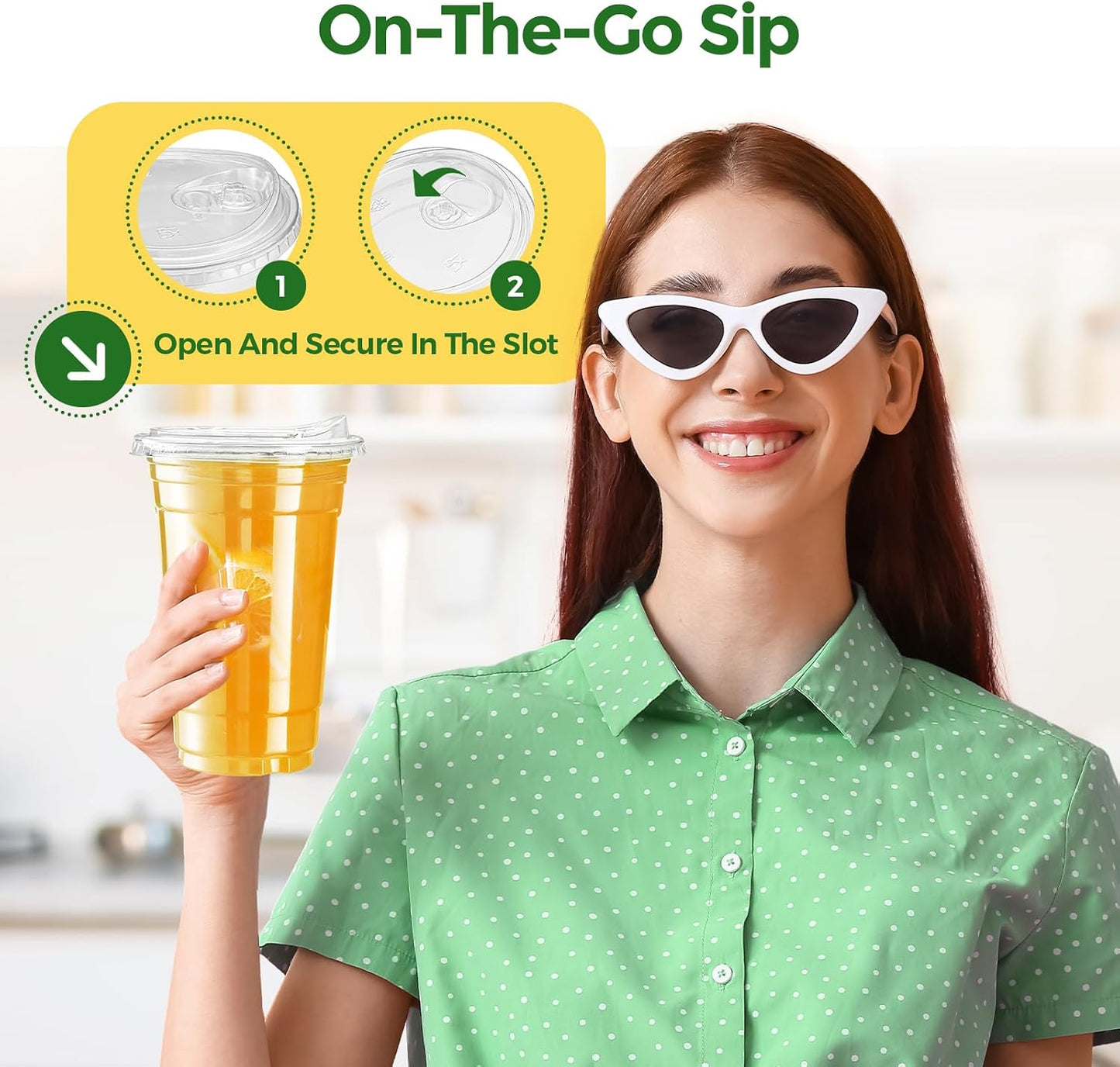 800 Sets 24oz Plastic Coffee Cups with Strawless Sip Lids Wholesale