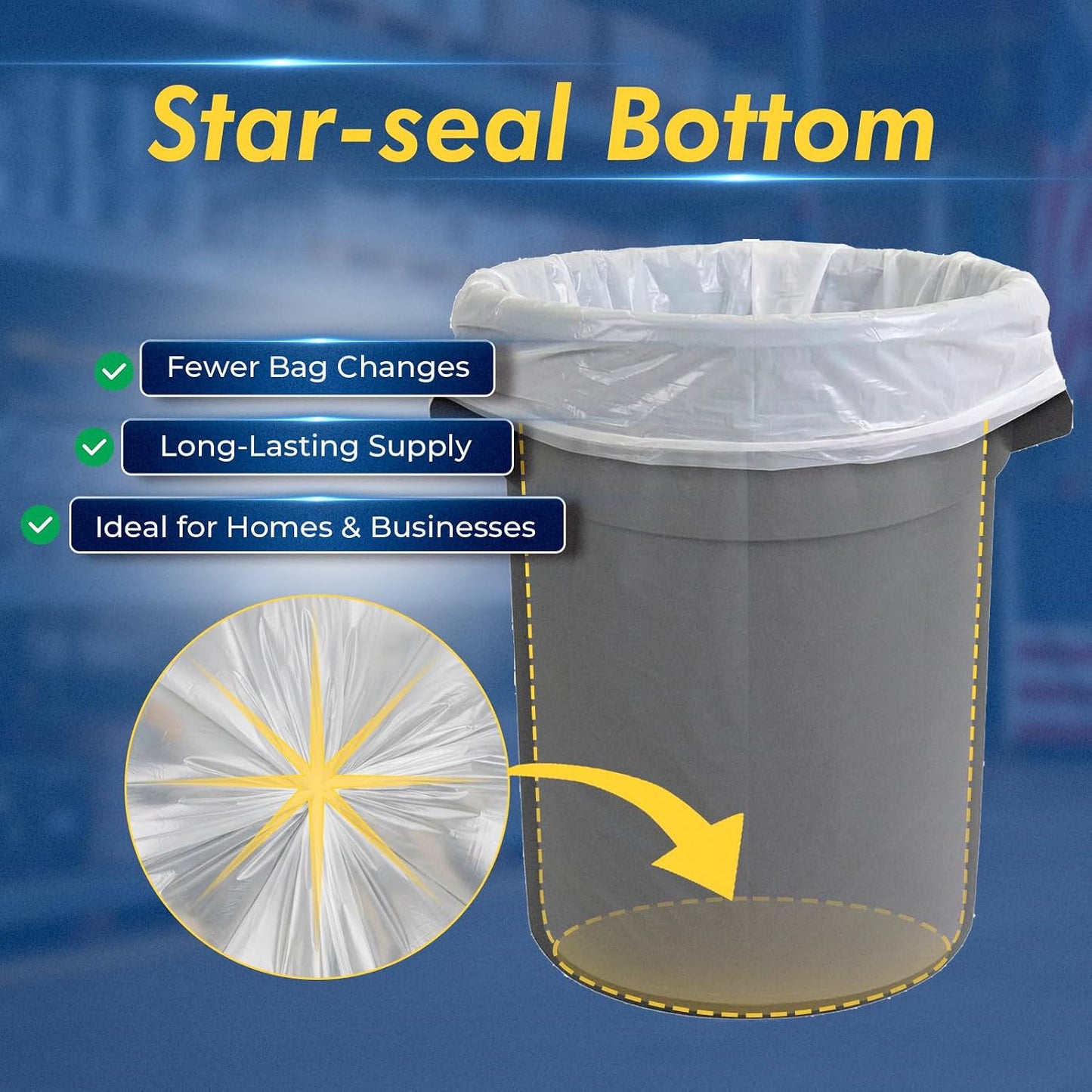 30-33 Gallon Trash Bags 1Mil 100 Count Wholesale