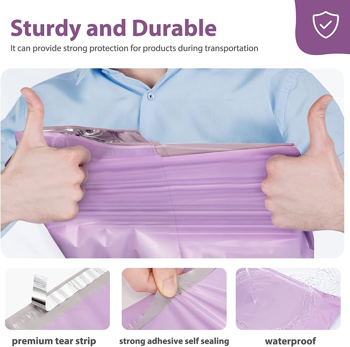 24x24 Poly Mailer Envelope Shipping Bags | Light Purple
