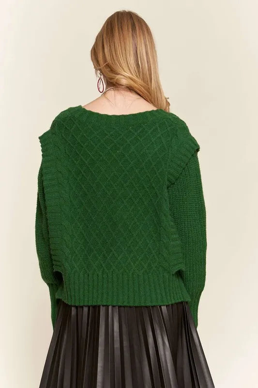 ADORA Ruffle Detail Adorable Sweater