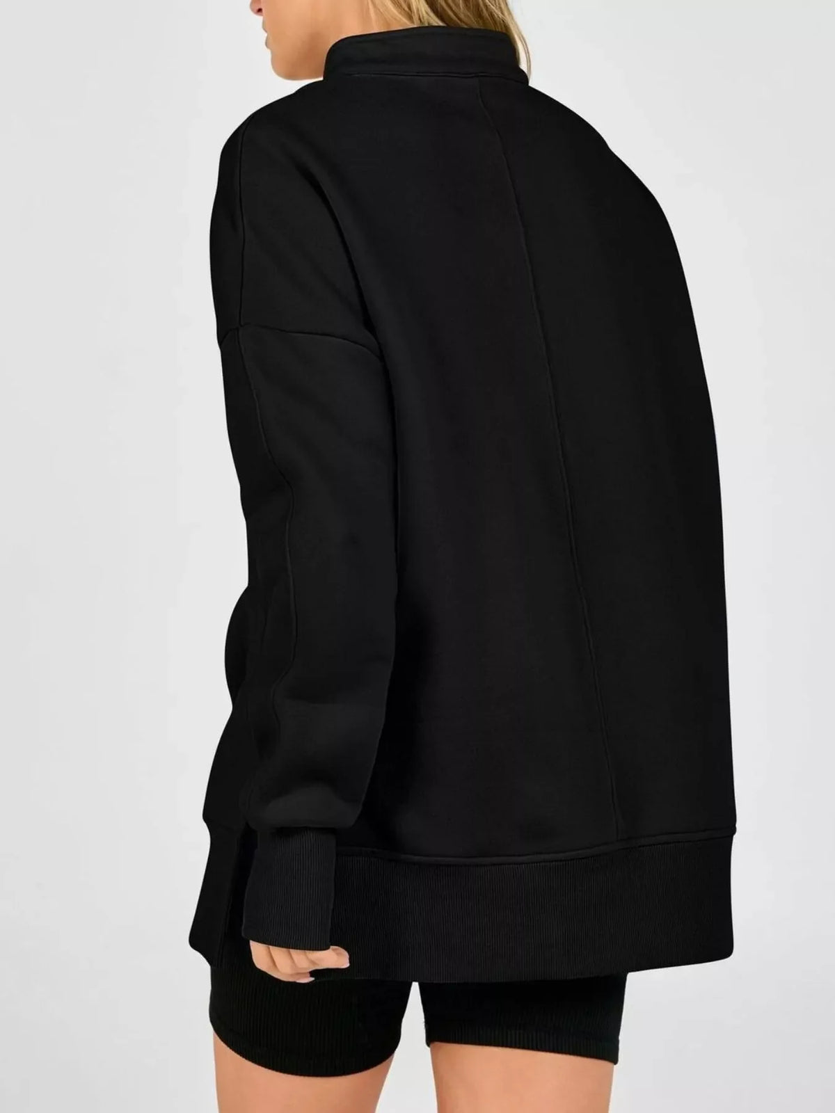 Quarter-Zip Dropped Shoulder Sweatshirt