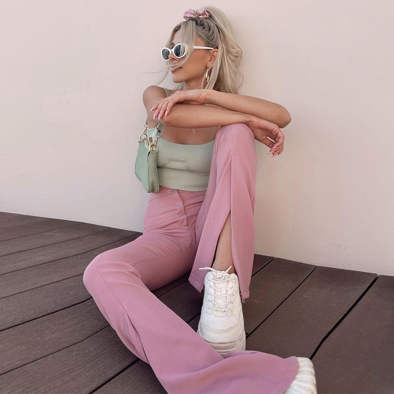 Split Flared Pants Women's High Waist Slimming Fashion All-match Tight Casual Pants