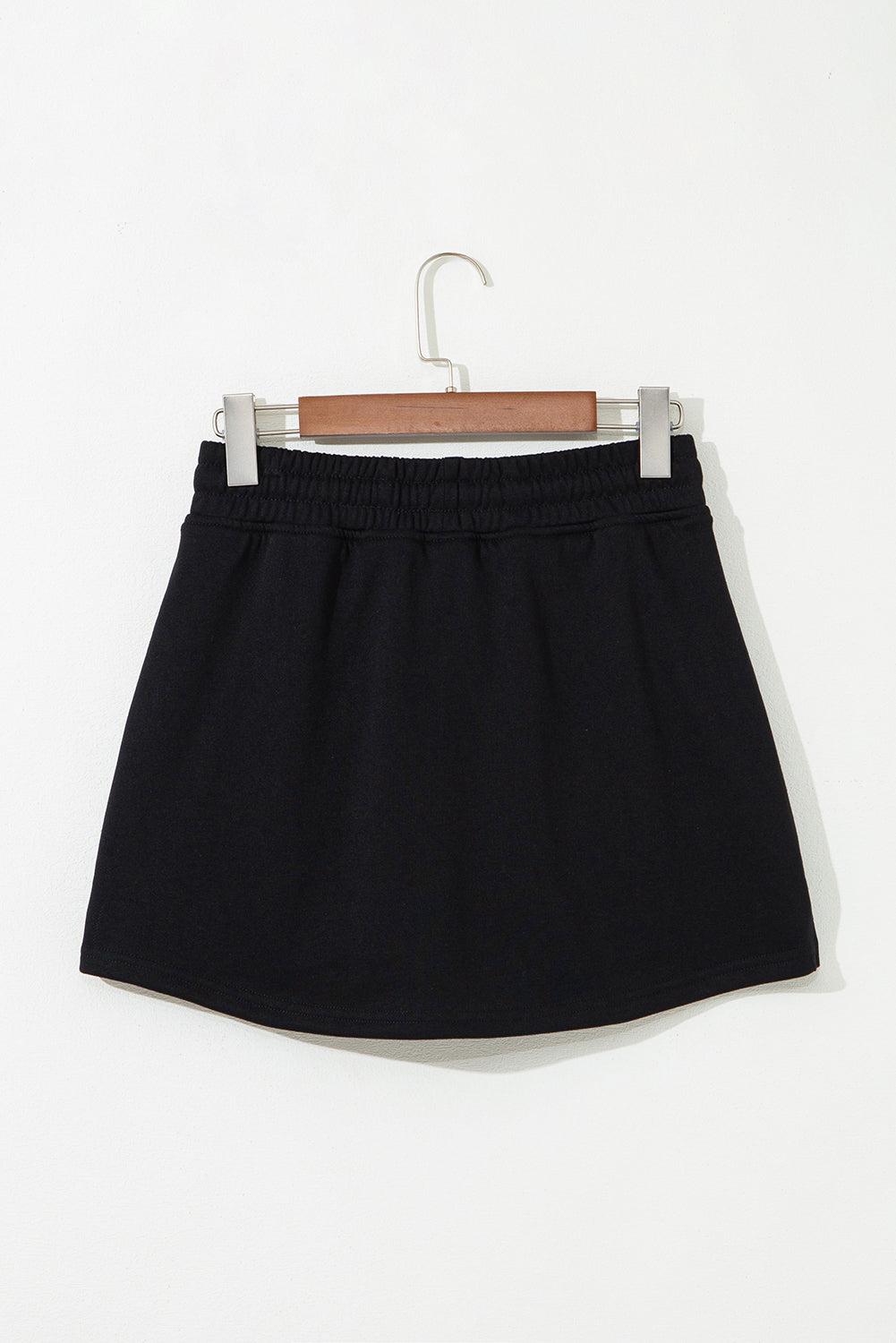 Solid French Terry Drawstring Waist Mini Skort