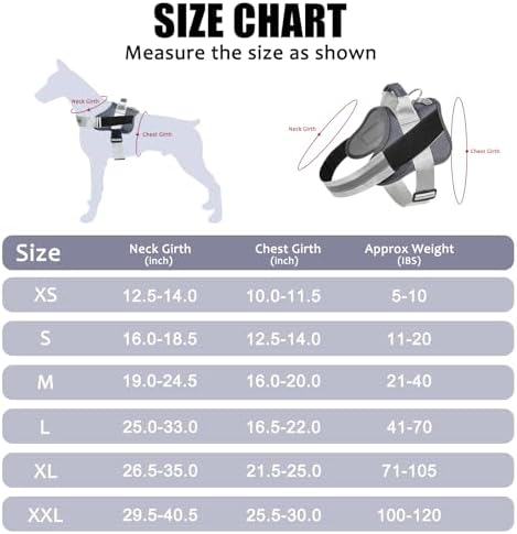 Bolux Dog Harness, No-Pull Reflective Dog Vest, Breathable Adjustable Pet