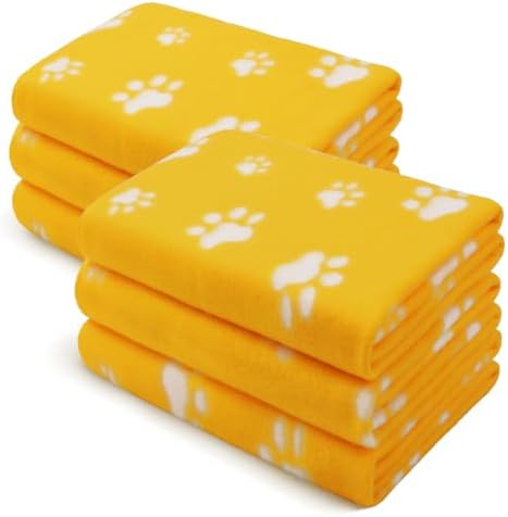 LINENLUX Fleece Dog Blankets 6-Pack, Soft Stretchy