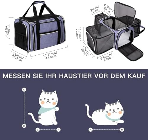 BAGLHER Cat Carrier Bag, Airline Approved Pet Carrier Soft Side Pet Travel 5