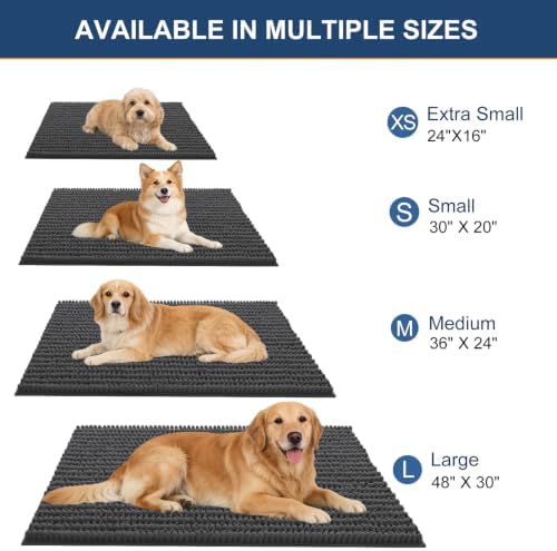 OLANLY Dog Door Mat for Muddy Paws 40x32, Ultra-Absorbent Chenille Mud Mat