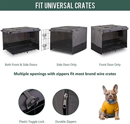 Rachmi 36" 600D Canvas Privacy Dog Crate Cover, Water Resistant Windproof