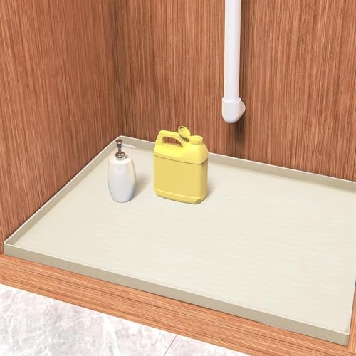 URMONA Waterproof Silicone Under Sink Mat, 22 x 14 in, Flexible Shelf Liner