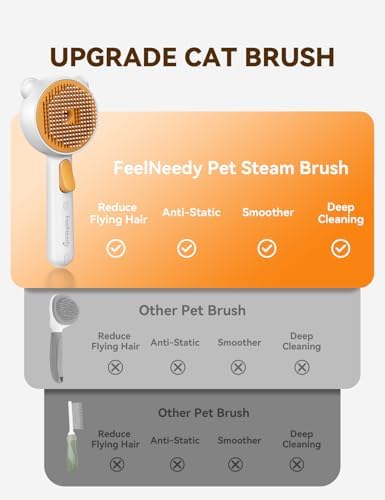 Pet Steam Brush for Dogs & Cats, Brushes for Indoor Cats