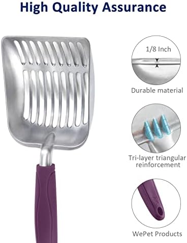 WePet Cat Litter Scoop, Aluminum Alloy Sifter, Kitty Metal Scooper, Deep Shovel