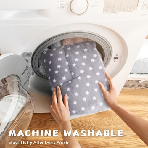 2-Pack Dog Blanket for Crate, Washable Reversible Plush Crate Liner
