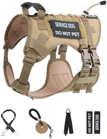 No Pull Tactical Dog Harness for Large Dogs, Service Dog Vest