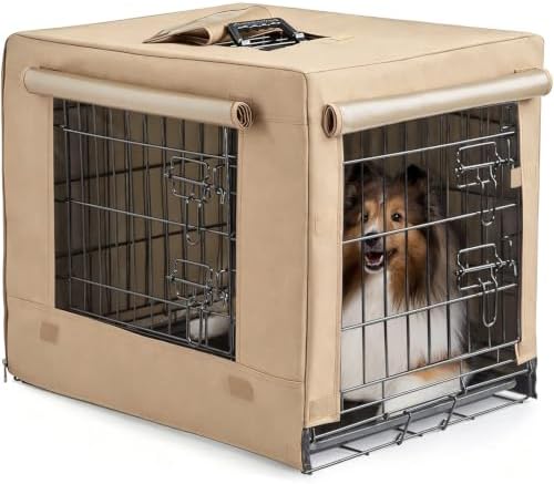 DONORO Dog Crates for Medium Large Size Dogs Indoor Double Door Dog Kennels &