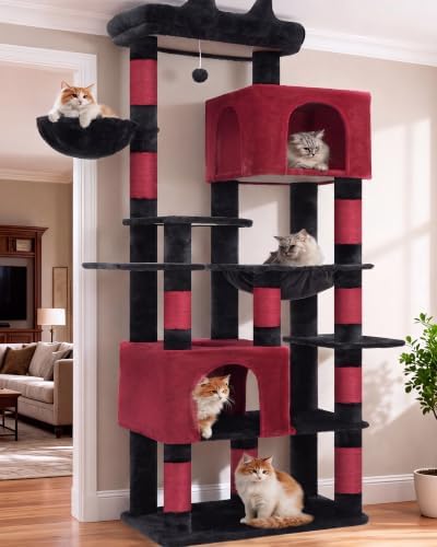 Heybly Cat Tree, 76-Inch Tall Heavy Duty Cat Tower