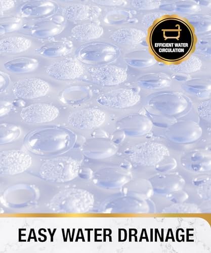 HITSLAM Bathtub Mat Non Slip, 35x16 Inch Bubble Oval Bath Tub Mat