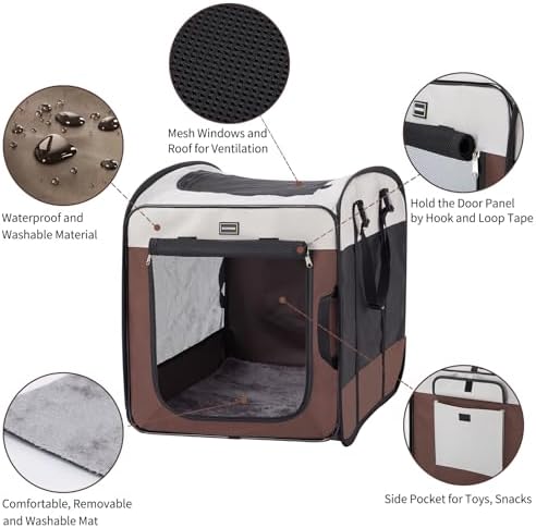 DONORO Dog Kennels and Crates for Medium Dogs, Portable Pop Up Indoor Pet Cage