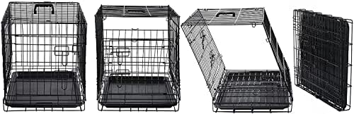 DONORO Dog Crates for Medium Large Size Dogs Indoor Double Door Dog Kennels &