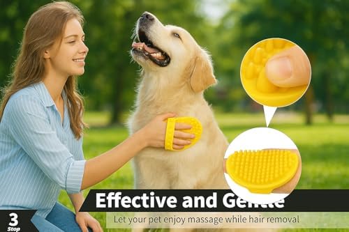 Silicone Pet Grooming Brush for Dogs & Cats – Soft Bath Brush, Gentle