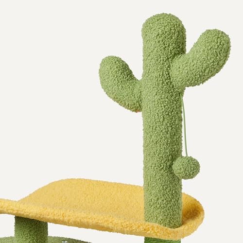 Amazon Basics Cactus Cat Tower for Indoor Cats, 4-in-1 Scratching Post