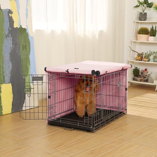 X-ZONE PET Dog Crate Cover Waterproof Kennel Cover, 48 in Pink