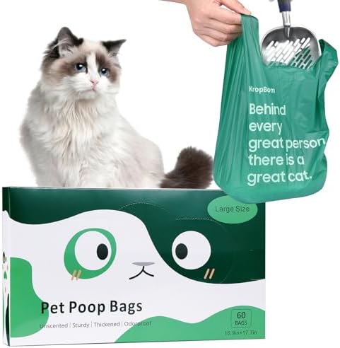 60 Count Cat Poop Bags Large Pet Waste Sacks